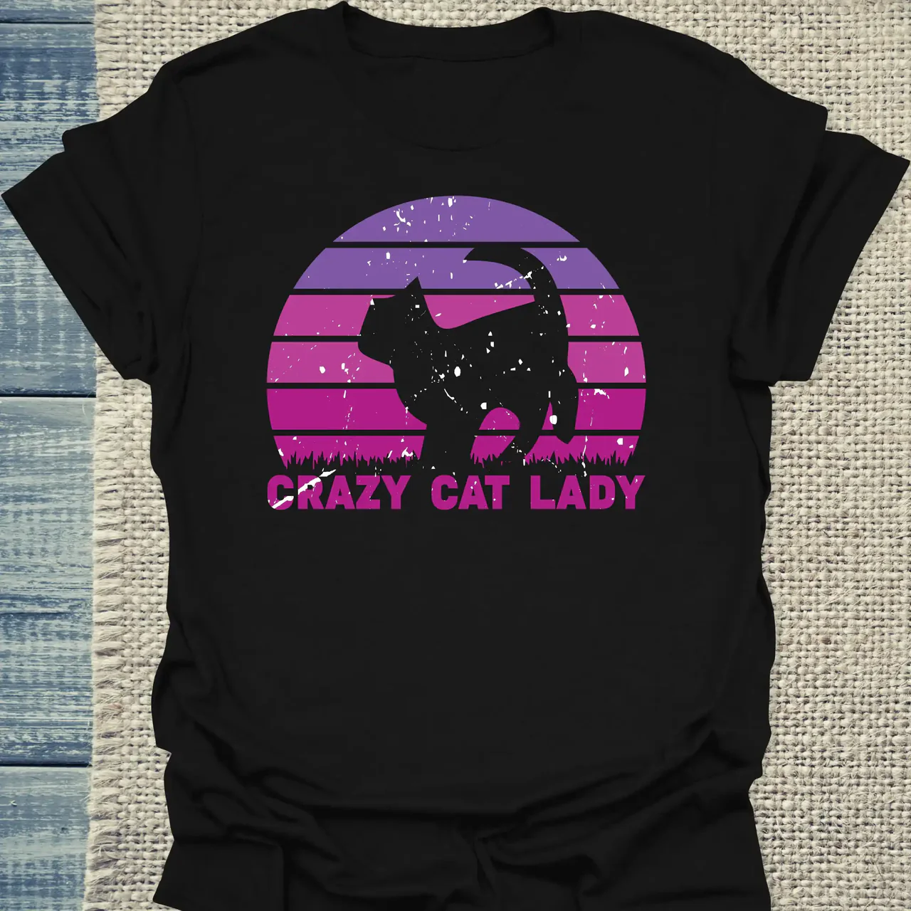 CRAZY CAT LADY - Retro - T-Shirt